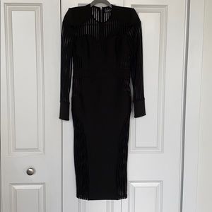 Zhivago Black Midi Cocktail Dress